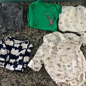 5 pair of 3-6 Month long sleeve Onsies